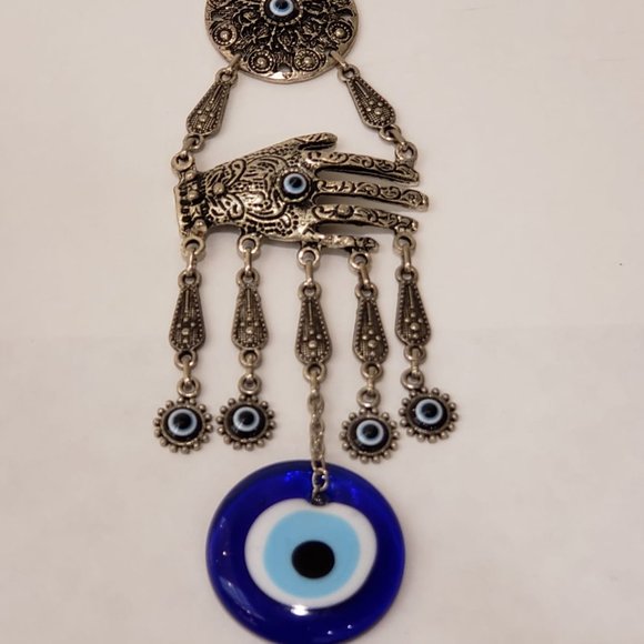 Brand New Evil Eye Amulet Car Wall Hanging Blessing Protector with Fatimas Hand - Picture 11 of 11